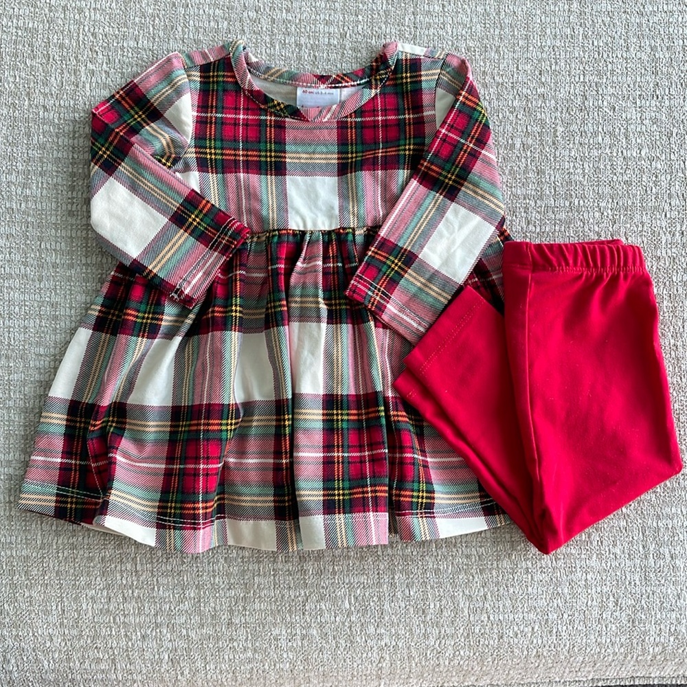 Infant Girls Hanna Anderson Skater Dress and Leggings Set